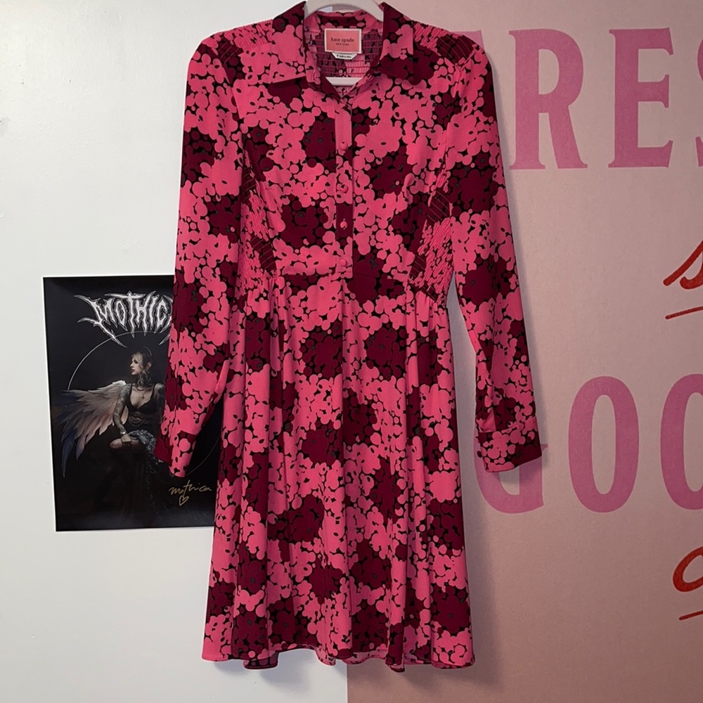kate spade pink splatter dress